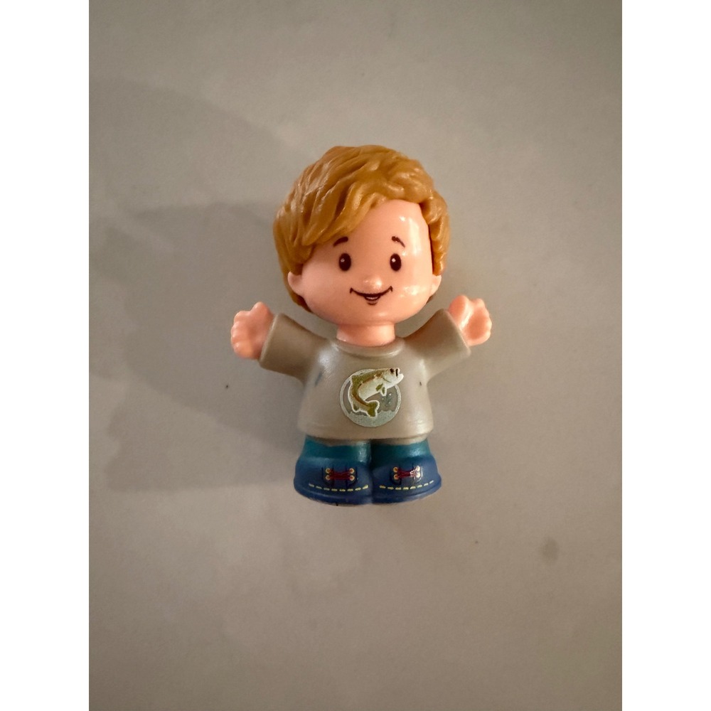 Fisher-Price Little‎ People Boy with Fish Shirt GGT36 Figure Blonde Hair Toy